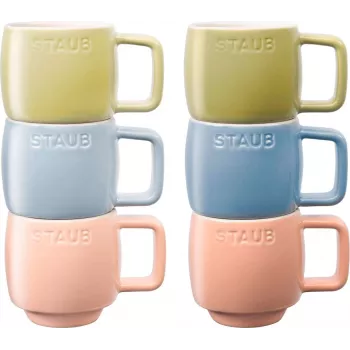 Keramické šálky Staub sada s 6 kusmi viacfarebná 100 ml - 6-dielna sada čajových/espresso šálok