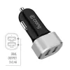 Auto nabíjačka 2xUSB 2,4A hliník