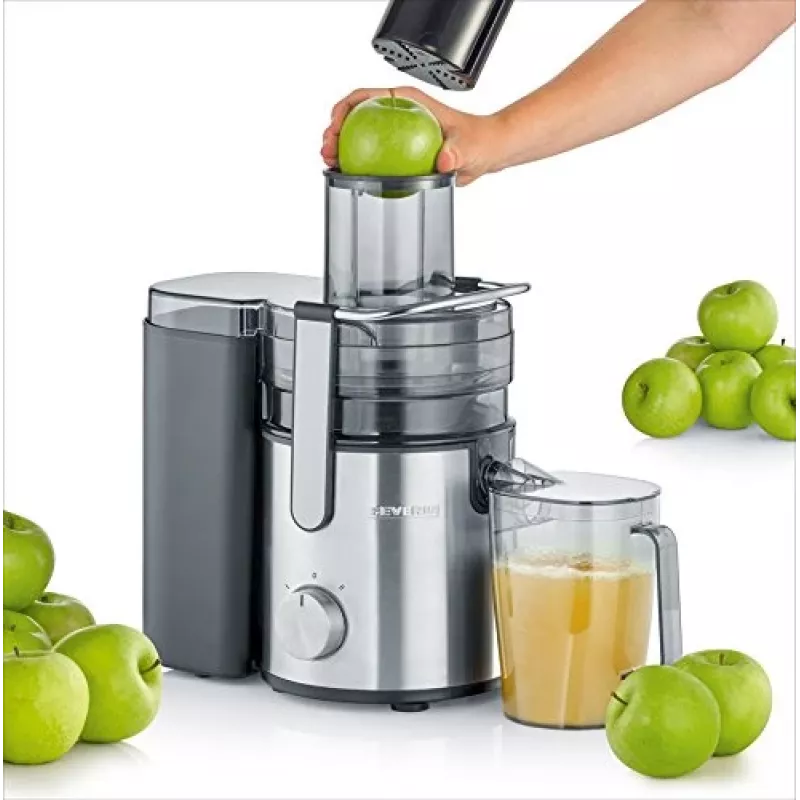 Severin ES 3570 odšťavovač, 800 W, 1,1 l, nerezová oceľ/čierna