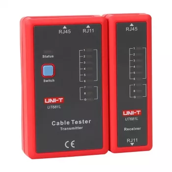 Tester sieťových káblov Unit UT681L pre RJ45 a RJ11 konektory, kontrola spojitosti a zapojenia