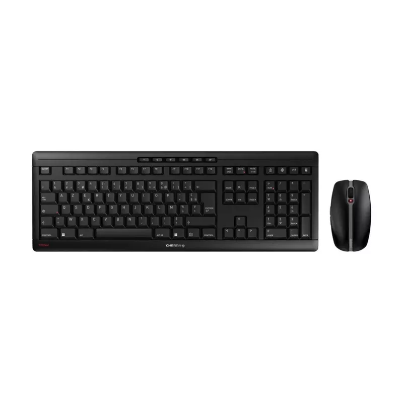 CHERRY Stream Desktop klávesnica myš v balení kancelárska RF bezdrôtová AZERTY francúzska čierna