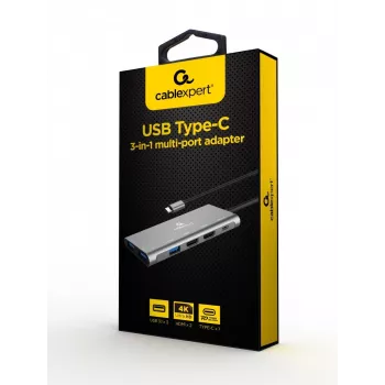 Gembird A-CM-COMBO3-03 USB Type-C 3-in-1 multi-port adaptér (hub + HDMI + PD)