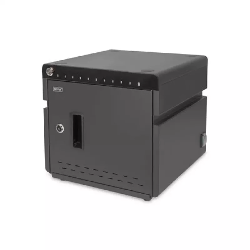 Digitus mobilná desktopová nabíjacia skriňa pre 10 notebookov/tabletov do 13 palcov, UV-C, USB-C, Čierna