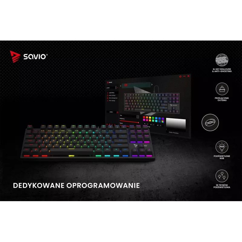 Mechanická klávesnica RGB Tempest X2 Outemu Blue Savio Savgk-tempest X2 Bl