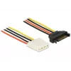 Interný napájací kábel DeLOCK 60136 0,2 m SATA 15-pin na Molex 4-pin