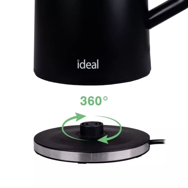 IDEAL Kanvica 1,7 l, Oceľové telo, výkon 1500 W, čierna