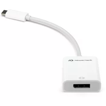 USB adaptér, USB-C konektor samec > DisplayPort konektor samica (biela, 11 cm)