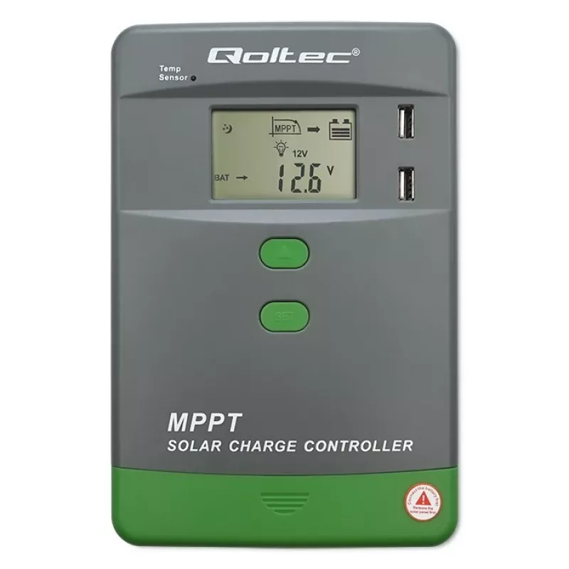 Solárny MPPT regulátor nabíjania QOLTEC 40A 12V/24V s LCD displejom