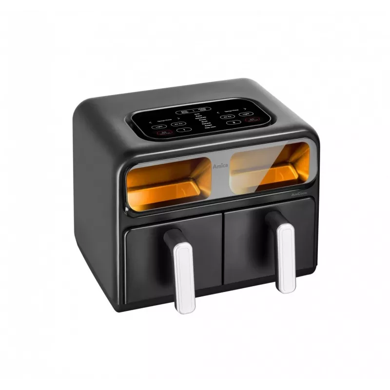 Dvojitá teplovzdušná fritéza Amica AFM 7020, 8 l, 2400 W, čierna