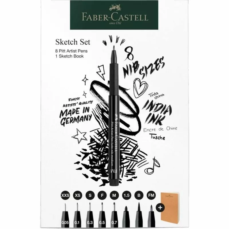 Faber-Castell 267102 fineliner Multi čierny 8 kusov okrúhly hrot