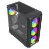 Savio Noctis Glass RGB Cube počítačová skriňa, ATX/Micro-ATX/Mini-ITX, predná strana z tvrdeného skla, RGB ventilátory, čierna