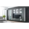 Cama vitrína VIGO '180' 180/40/30 biela/sivá lesklá