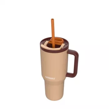 Termohrnček s teleskopickým slamkou Kambukka Rio Tumbler 950 ml Almond Dream