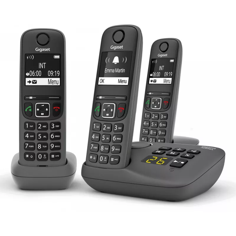 Analógový/DECT telefón Gigaset AE690A zobrazenie čísla volajúceho bezdrôtový 3 slúchadlá