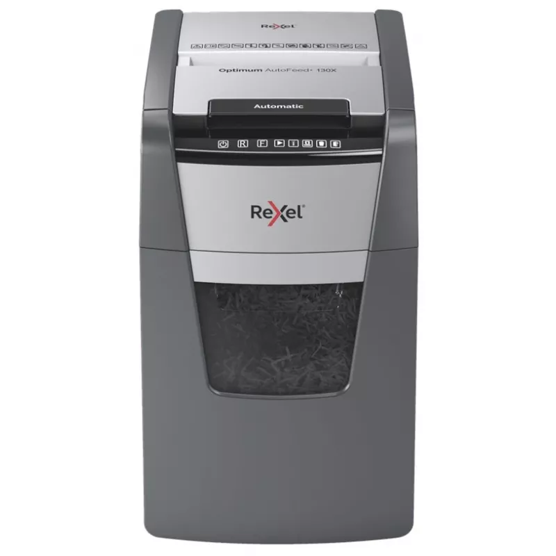 Rexel Optimum AutoFeed+ 130X skartovač krížový rez 55 dB 22 cm čierna, strieborná