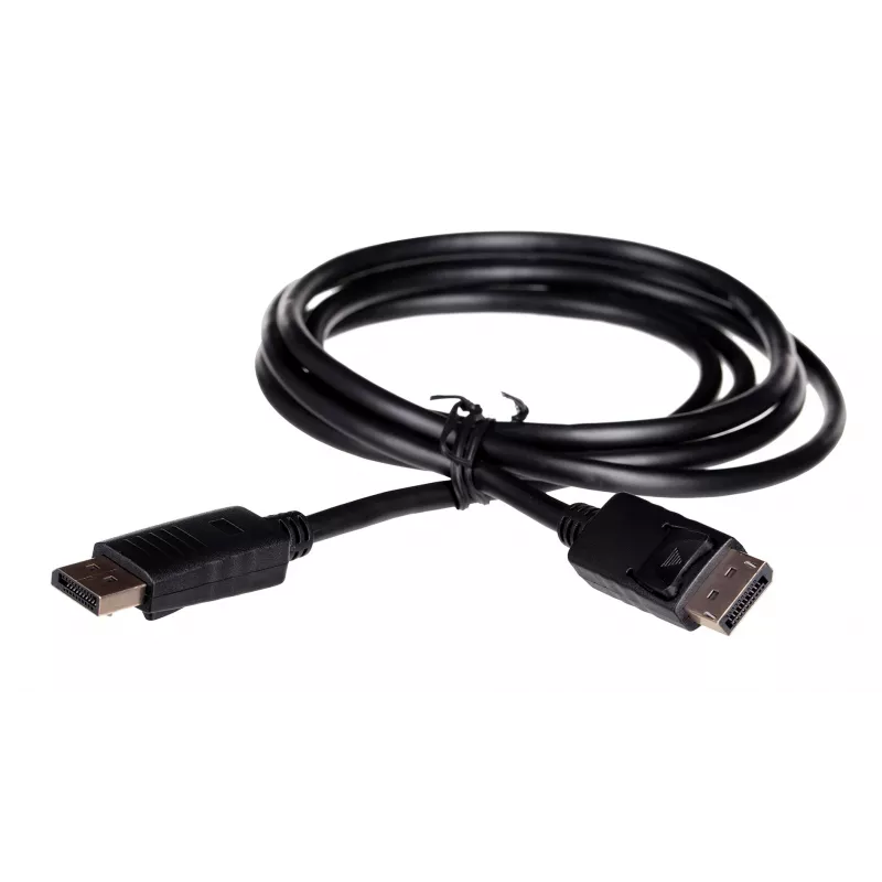 DisplayPort kábel SAVIO CL-136, DisplayPort samec–samec, 2 m, DP 1.2, pozlátené kontakty, čierny