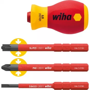 VDE skrutkovač stubby rukoväť Wiha SB28310101, priemer rukoväte 34 mm, izolovaná