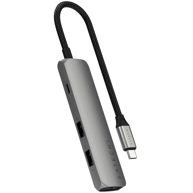 Satechi ST-P4SM rozbočovač USB Type-C 10000 Mbit/s sivý