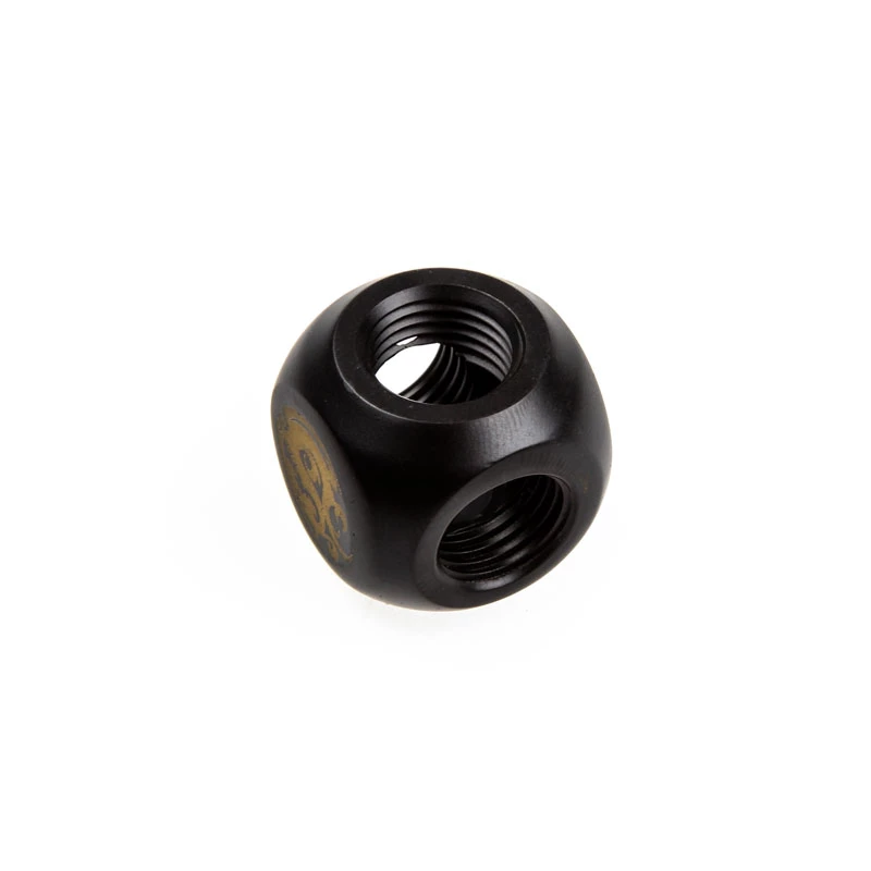 T-adapter 3x G¼ (3-cestný) pre vodné chladenie, BitsPower BP-CBTMB, carbon čierny finish
