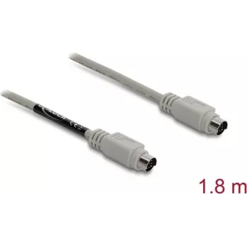 PS/2 kábel DELOCK 87235 – 6-pólový Mini-DIN na 6-pólový Mini-DIN, 1,8 m, béžový