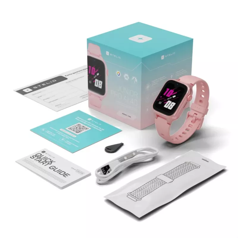 Smartwatch Stelio Junior Pro AI 4G ST-SWJ102-PK — detské 4G hodinky, ružové