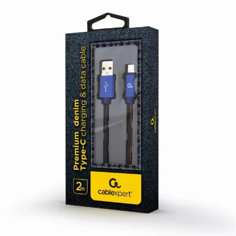 USB 2.0 kábel GEMBIRD USB A na USB C 2 m, 0,48 Gbit/s, 2,1 A, modrý