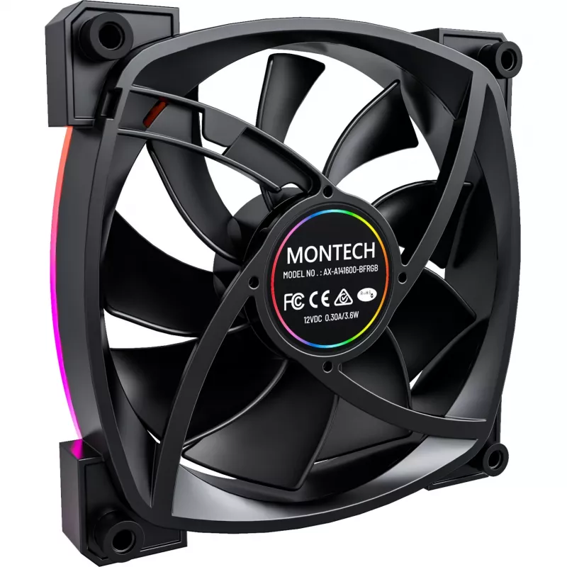 Ventilátor Montech AX140 PWM 14 cm čierny 540-1760 RPM