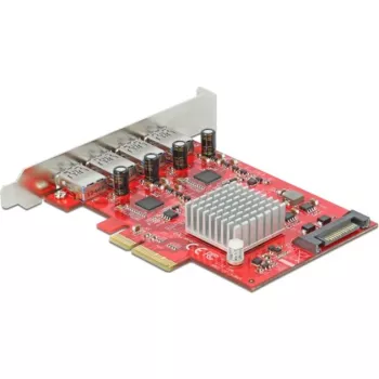 Delock PCI Express x4 karta na 4 x externé SuperSpeed USB 10 Gbps (USB 3.2 Gen 2) USB Type-A konektor samica - USB adaptér - PCIe 3.0 x4 - USB 3.2 Gen 2 x 4 (90481)