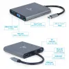 Gembird A-CM-COMBO6-01 viacportový adaptér USB-C 6v1, USB 3.1 Gen 1, HDMI 4K, VGA, PD 60 W, čítačka kariet SD/microSD, audio 3,5 mm, sivý