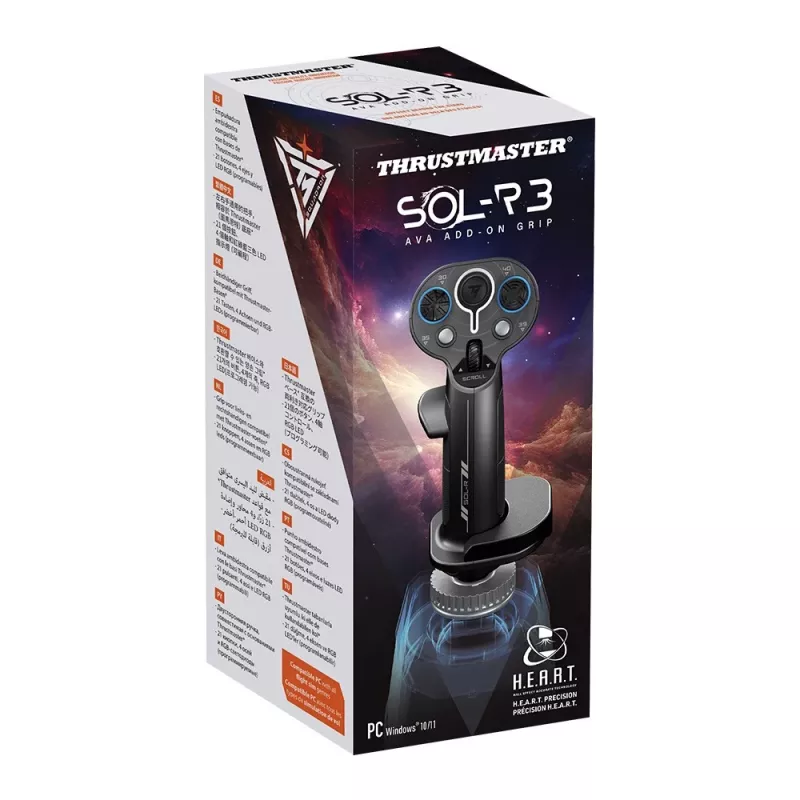 Prídavná rukoväť Flightstick Thrustmaster Sol-R 3 AVA, čierna, USB Type-C, analógový/digitálny, PC, 75×115×200 mm