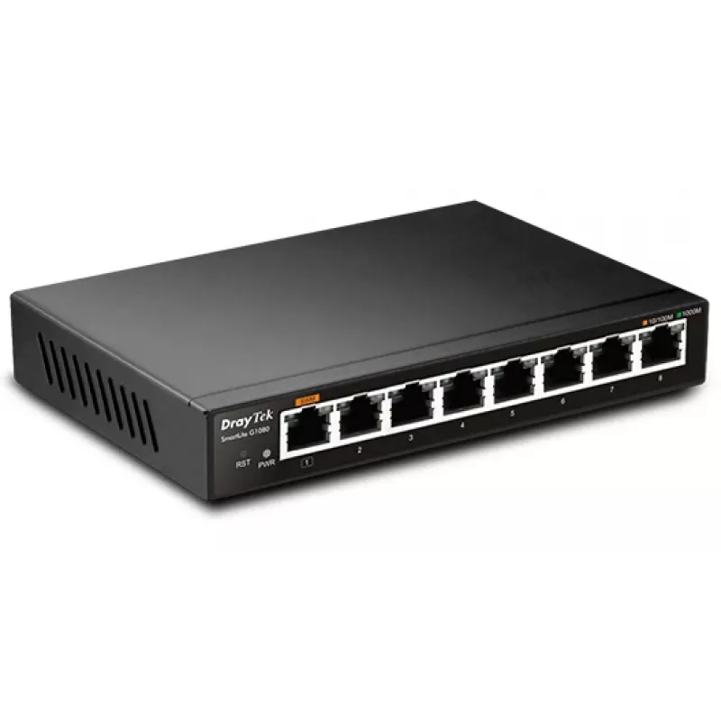 Riadený prepínač DrayTek VigorSwitch G1080, 8-portový Gigabit
