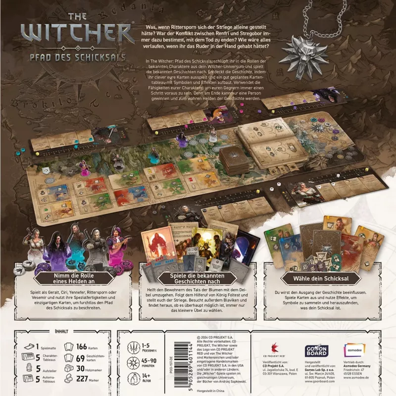 Spoločenská hra Asmodee The Witcher: Pfad des Schicksals – stolové dobrodružstvo, hra na báze scenárov