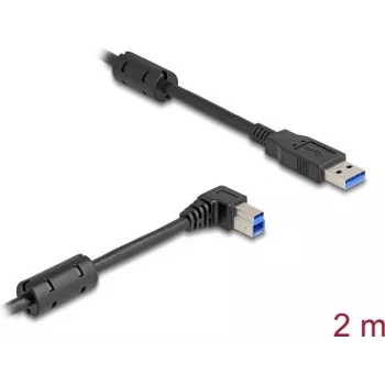 DeLOCK USB kábel Type-A konektor samec na Type-B konektor samec 90° zahnutý 2 m