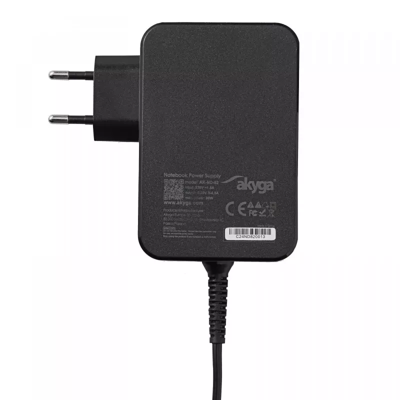 Akyga AK-ND-82 USB-C GaN napájací zdroj pre notebook 90 W, PD 3.0, 5–20 V, 1,8 m kábel, čierny