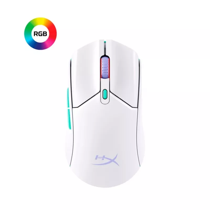 HyperX Pulsefire Haste 2 Core Wls - herná myš (biela/zelená/fialová)