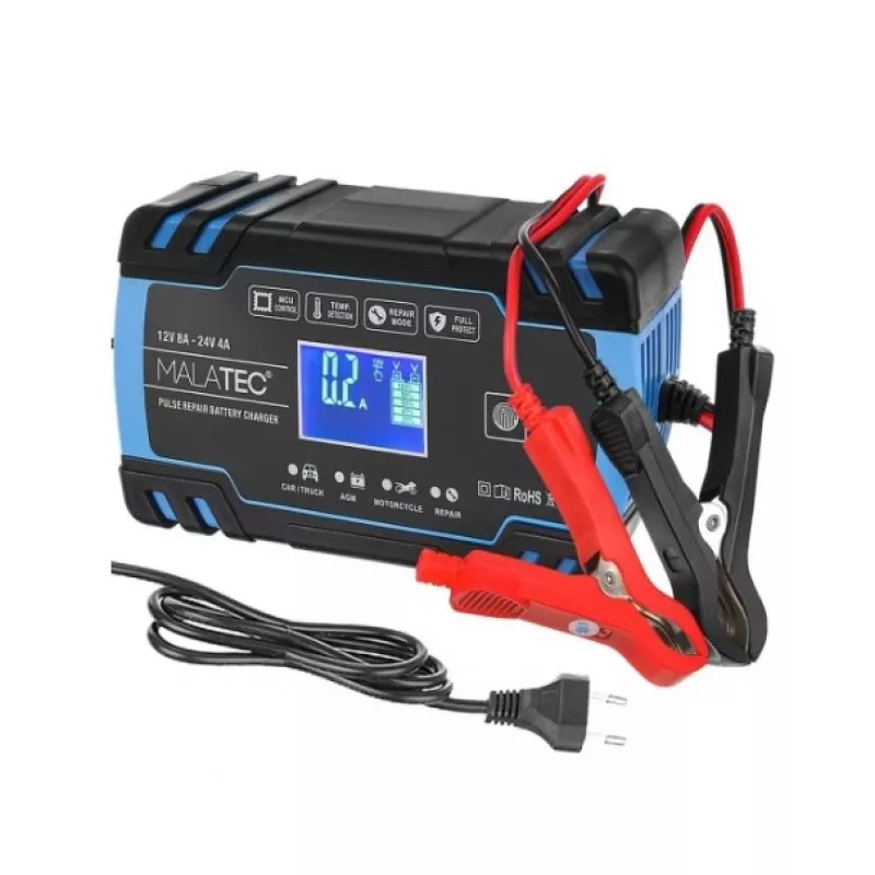 Extralink | Automatická nabíjačka | pre 12/24V 8A batériu modrá