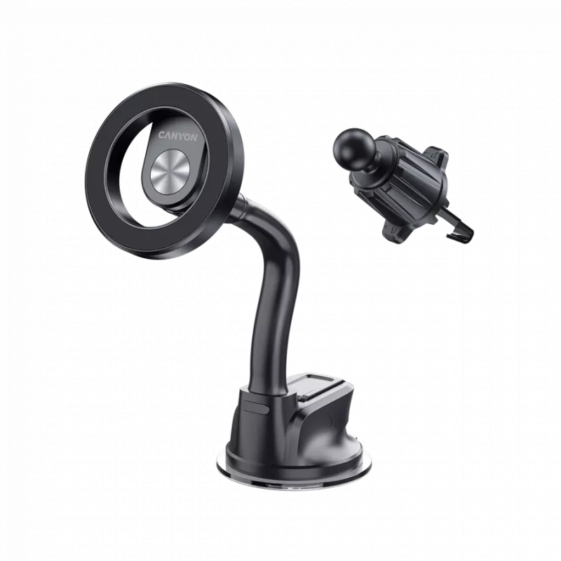 CANYON magnetický držiak do auta OnGrip 12 prísavka + vetranie čierny