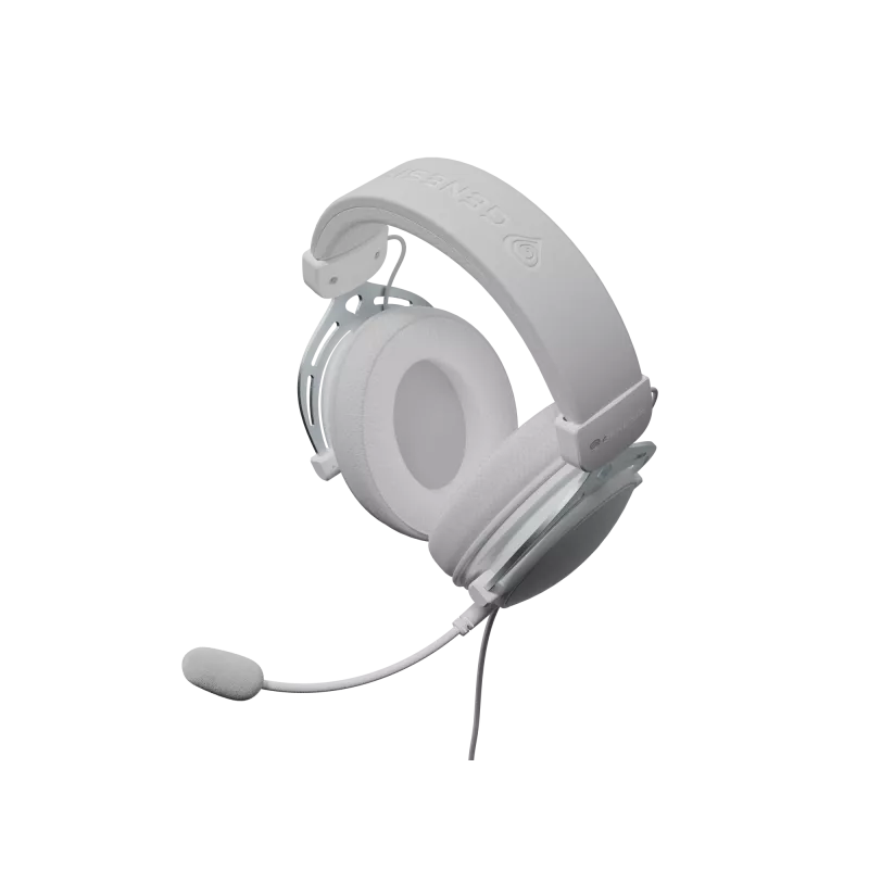 Káblové slúchadlá Genesis Toron 531 biele s mikrofónom, ľahký On-Ear dizajn