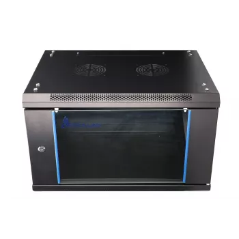 Nástenná skriňa Extralink 6U 600x450 čierna