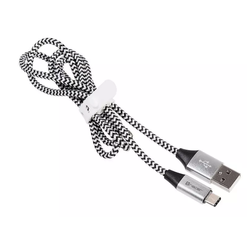 Kábel USB 2.0 Type-C konektor samec - C konektor samec 1,0m čierno-strieborný