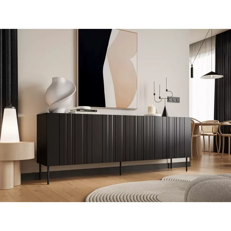 Cama komoda ISLA 200x40x75 matná čierna