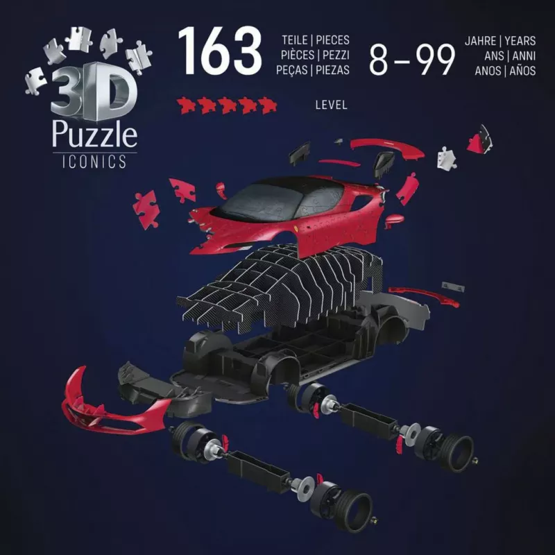 3D puzzle Ravensburger Iconics Ferrari SF90 Stradale – zberateľská modelová stavebnica