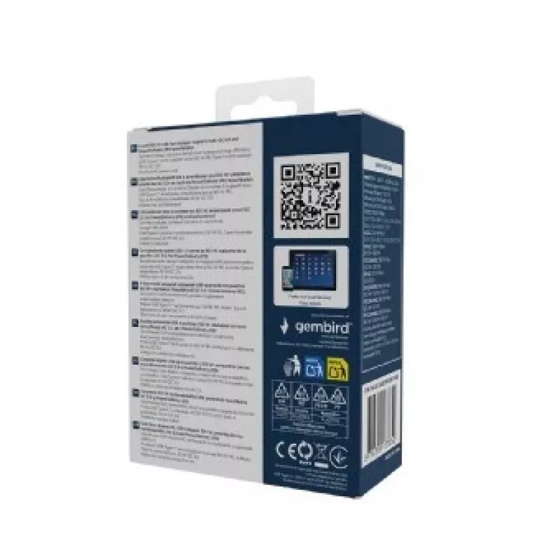 Gembird TA-UC-2A2C-PD100-01-BK nabíjačka pre mobilné zariadenia notebook, smartfón čierna AC rýchle nabíjanie interiérová