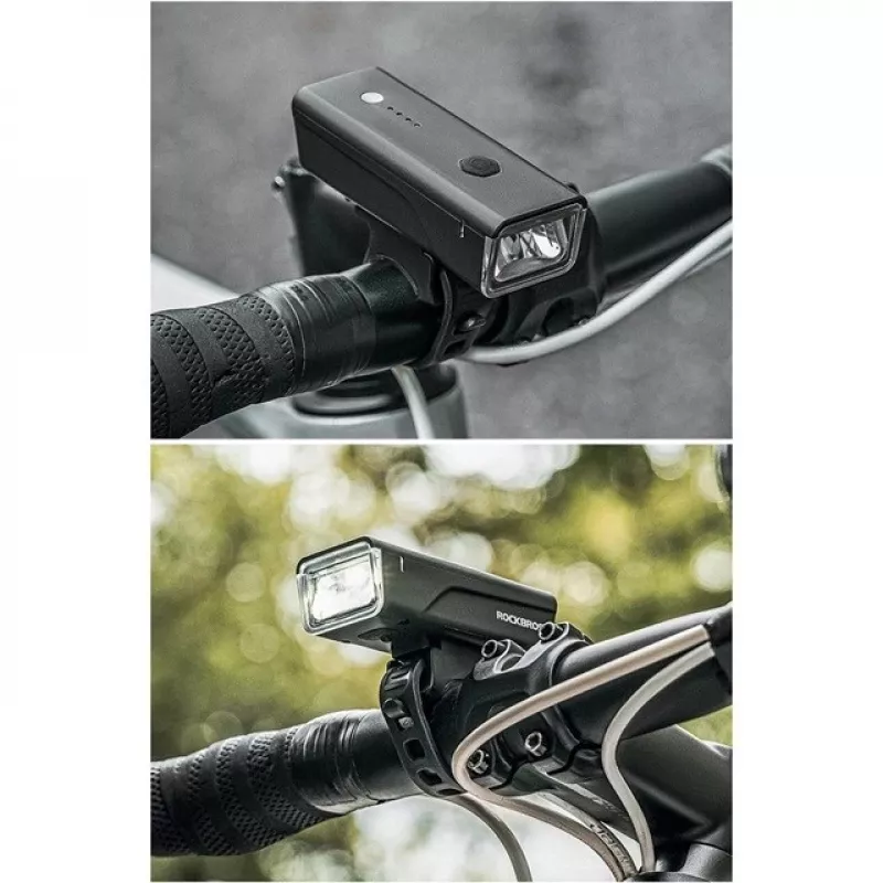 Rockbros cyklistické svetlo + USB-C - USB-A kábel 260 lm čierne