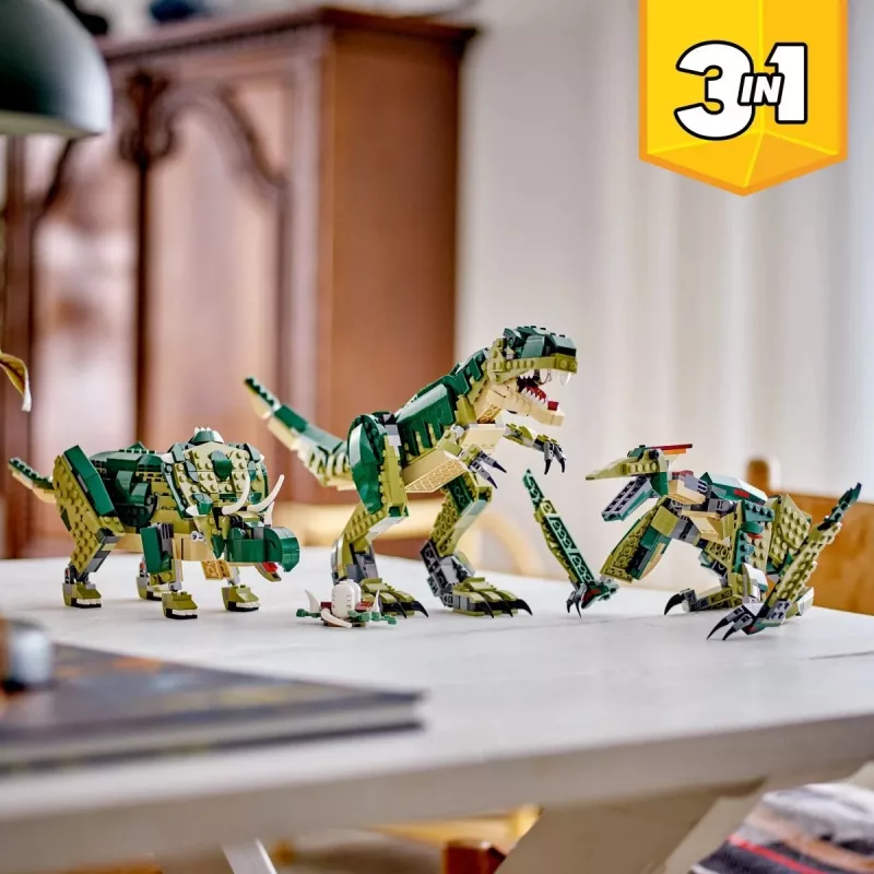 Konštrukčná hračka LEGO Creator 3-in-1 T.Rex stavebnica, 626 dielov, 150 mm výška, vek 9+