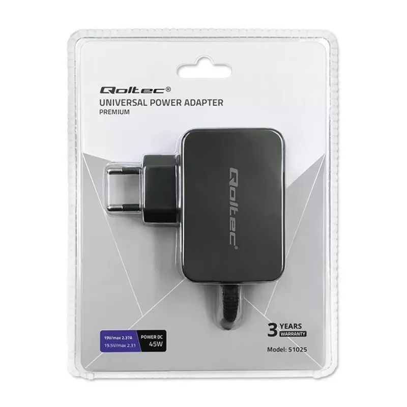 Qoltec 51025 napájací zdroj/napäťový menič interiérový čierny