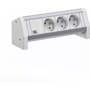 Predlžovacia zásuvková lišta Bachmann DESK 3xUTE model 902.0297 – desktopová rozvodná lišta s 3 UTE zásuvkami