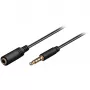 Wentronic Goobay 3,5 mm predlžovací kábel s jack konektorom, čierny, 1,5 m – 3,5 mm jack konektor samec (4-polový, stereo) > 3,5 mm jack konektor samica (4-polový, stereo) (62478)