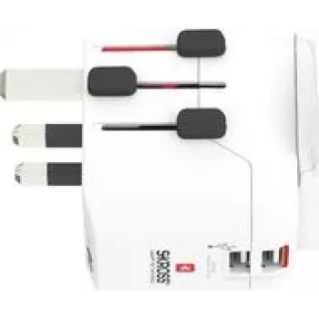 Skross 1302470 cestovný adaptér Pro Light USB (2xA) - celosvetový (1302470)