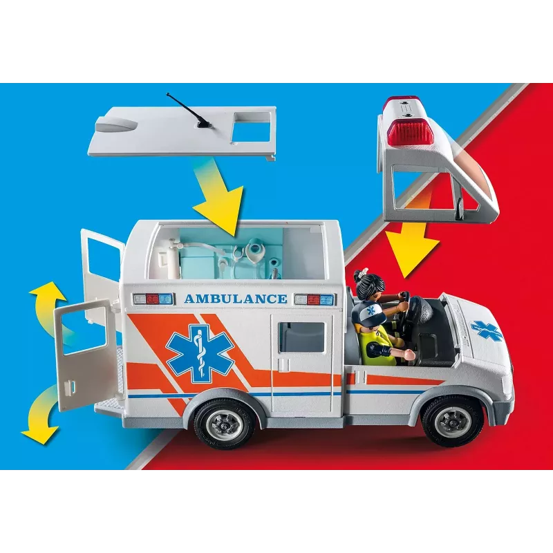 Hračkárska sanitka PLAYMOBIL 71232 — viacfarebná, pre 4–10 rokov, AAA batéria